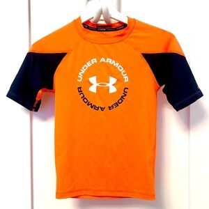 Under Armour Kids Orange and Black Swim Rashguard